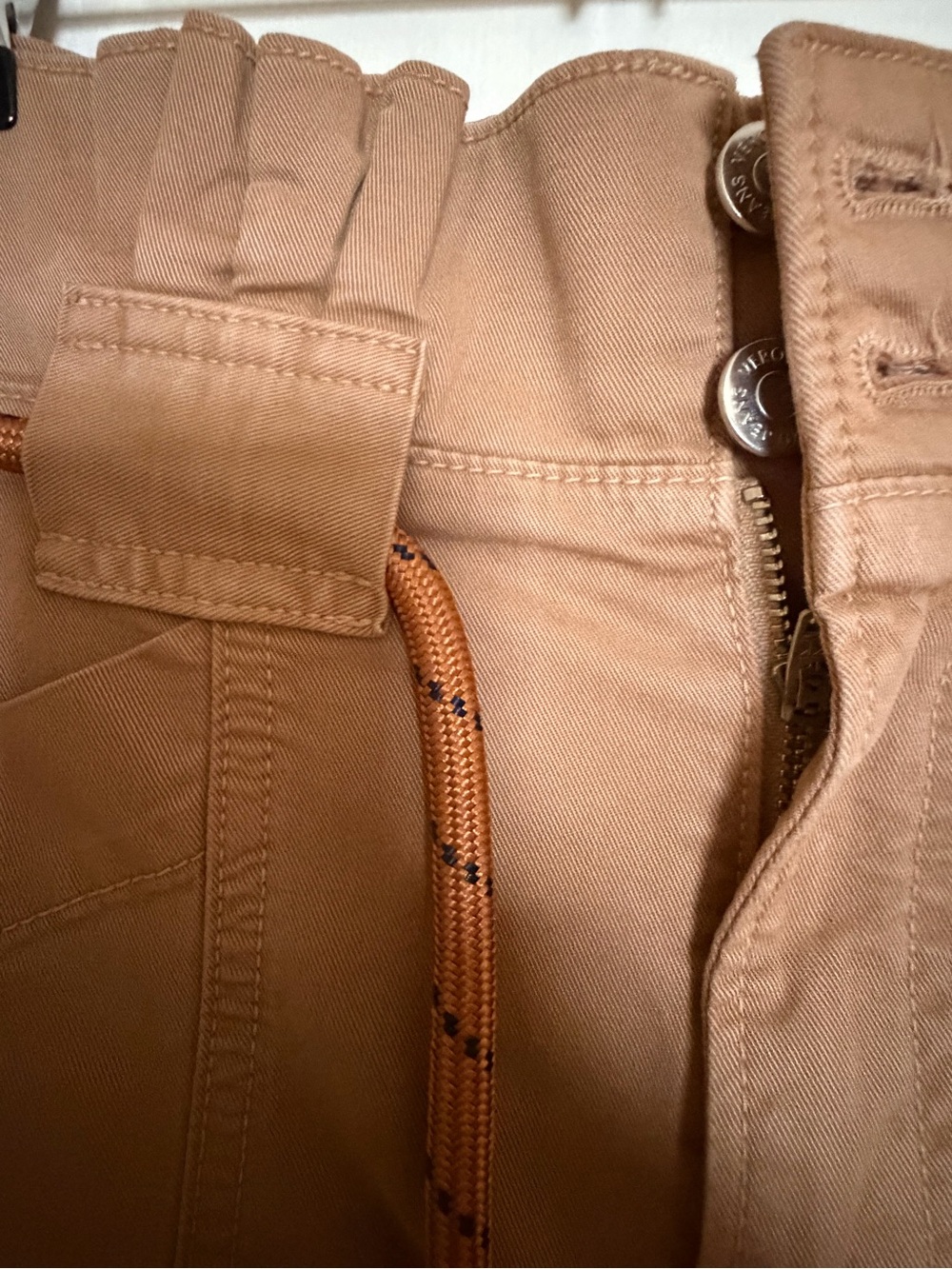 Veronica Beard Women’s Jeans Cargo Pants in Warm Brown with Bungee Drawstring - Picture 2 of 5